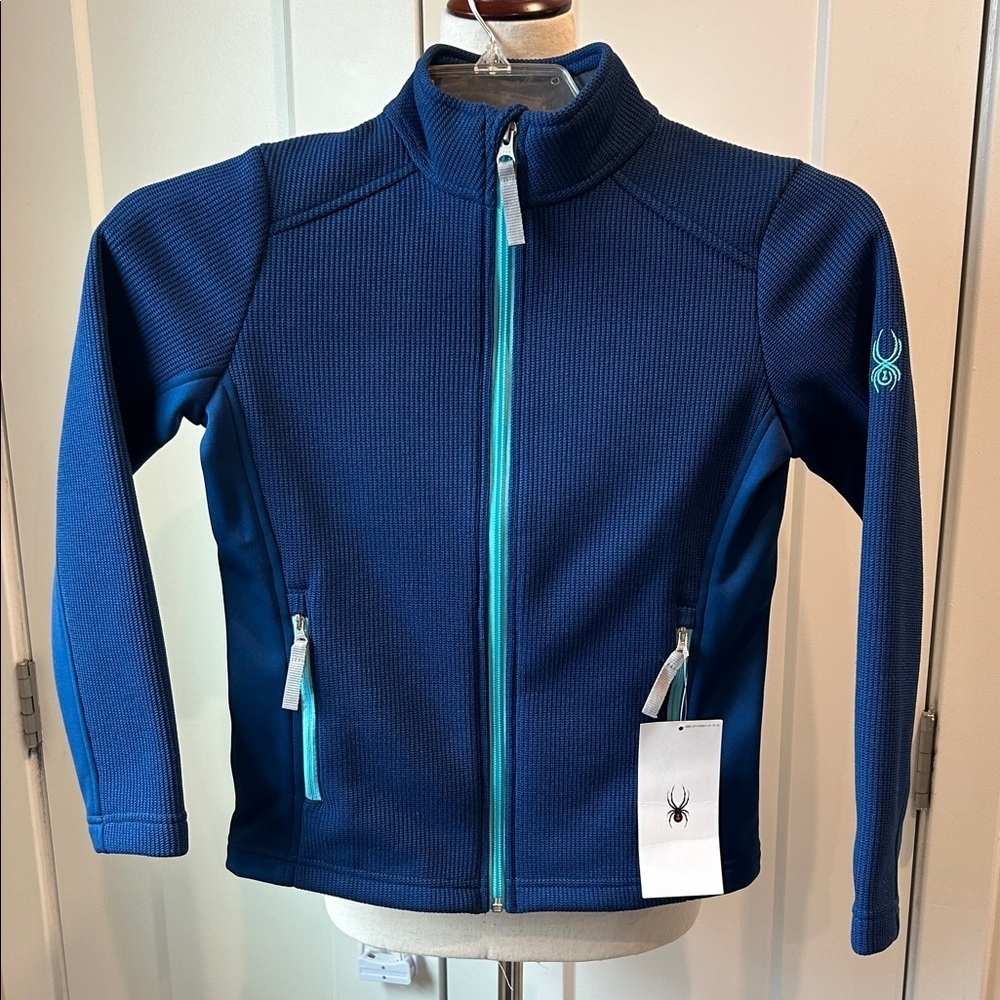 NWT Spyder Kids Jacket Blue Zip Up Jacket Size Medium